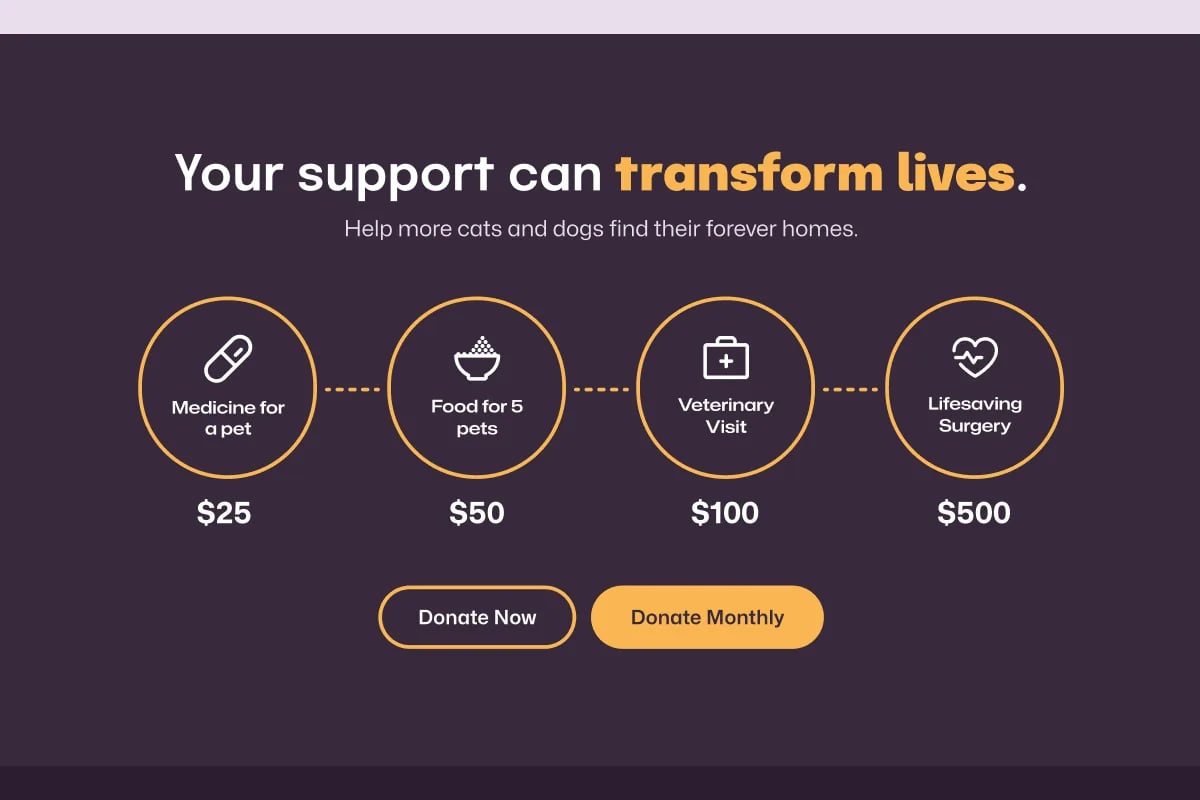 Animal Haven donation design